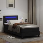 vidaXL Lit à ressorts avec matelas Noir 100 x 200 cm Simili cuir