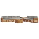 vidaXL Ensemble de canapés d'extérieur 8 Pièces Gris Naturel et Clair