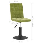 vidaXL Chaises pivotantes à manger lot de 4 vert clair velours