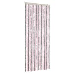 vidaXL Rideau anti-mouches gris argenté et rose 56x185 cm chenille