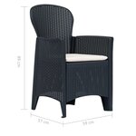 vidaXL Ensemble à dîner 9 Pièces Plastique Anthracite Aspect de rotin