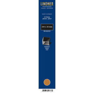 Bandes Klemmfix double soudure 210 x 33 mm pour timbres-poste. Fond - Noir