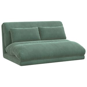 vidaXL Fauteuil de sol ajustable Vert Mer Velours
