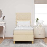 vidaXL Lit à ressorts avec matelas Crème 80 x 200 cm tissu