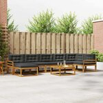 vidaXL Ensemble de canapés d'extérieur 8 Pièces Naturel et Anthracite