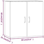 vidaXL Armoire murale Chêne sonoma 60x31x60 cm Bois d'ingénierie