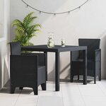 vidaXL Ensemble de salle à manger pour jardin 3 Pièces Anthracite