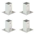 vidaXL Ancres de poteau 4 Pièces Métal galvanisé 71 mm