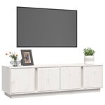 vidaXL Meuble TV Blanc 140x40x40 cm Bois de pin massif