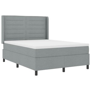 vidaXL Lit à ressort LED avec matelas Gris clair 140 x 190 cm tissu