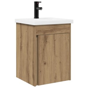 vidaXL Meuble de salle de bain avec robinet Chêne artisanal