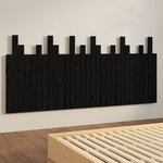 vidaXL Tête de lit murale Noir 185x3x80 cm Bois massif de pin