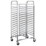 vidaXL Chariot à plateaux 32 bacs GN 75x55x162 5 cm acier inoxydable