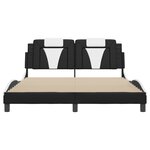 vidaXL Cadre de lit Viana sans matelas noir et blanc 160x200 cm similicuir
