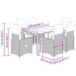 vidaXL Ensemble de bistro de jardin 7 Pièces coussins beige poly rotin