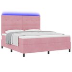 vidaXL Lit à ressort LED avec matelas Rose 180 x 200 cm tissu