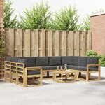 vidaXL Ensemble de canapés d'extérieur 10 Pièces Blanc et anthracite