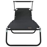 vidaXL Chaise longue pliante 2 Pièces Noir 56 x 190 x 81cm tissu