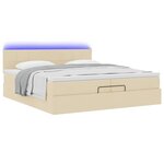 VidaXL Cadre de lit ottoman avec matelas crème 200x200cm tissu