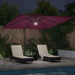 vidaXL Parasol Roma Rouge 286 x 285 x 270 cm Aluminium et polyester