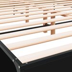 vidaXL Cadre de lit noir 120x200 cm bois d'ingénierie et métal