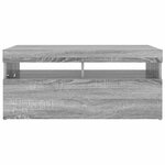 vidaXL Meuble TV avec lumières LED Sonoma gris 90x35x40 cm