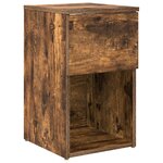 vidaXL Armoire de lit 2 Pièces Chêne fumé 29 x 31 5 x 49 cm