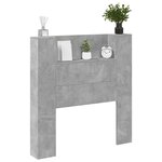 vidaXL Tête de lit Gris béton 100 x 16 5 x 103 5 cm Bois d'ingénierie