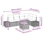 vidaXL Ensemble de canapé de jardin avec coussin 6 Pièces Noir polyrotin