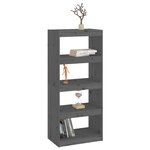 vidaXL Bibliothèque/Séparateur de pièce Gris 60x30x135 5 cm Pin massif