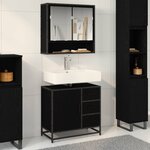 vidaXL Ensemble de mobilier de salle de bain 2 Pièces Chêne noir