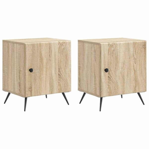 vidaXL Cabinet de chevet 2 Pièces Chêne Sonoma 43 x 34 5 x 50 cm