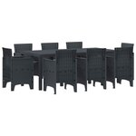 vidaXL Ensemble de salle à manger pour jardin 9 pc Anthracite