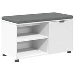 vidaXL Banc d'entrée avec coussin Uni Blanc 80 x 38 x 46 cm