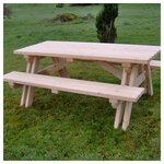 Table de pique-nique monobloc en bois en douglas