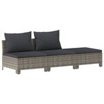 vidaXL Salon de jardin 11 Pièces avec coussins Gris Résine tressée