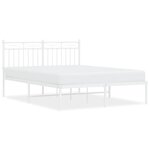 vidaXL Cadre de lit métal avec tête de lit blanc 140x190 cm