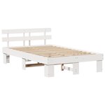 vidaXL Cadre de lit avec tête de lit blanche 120x200 cm Bois massif de pin