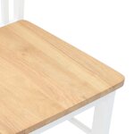 vidaXL Chaises à manger 2 Pièces blanc bois massif caoutchouc