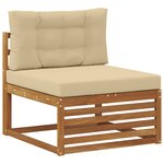 vidaXL Ensembles de canapés 4 pc Naturel et Beige Bois d'Acacia Massif