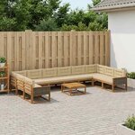 vidaXL Ensemble de canapés d'extérieur 11 Pièces Naturel et Beige