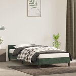 vidaXL Cadre de lit avec tête de lit Vert foncé 100x200 cm Velours