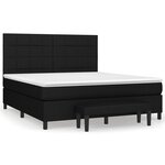 vidaXL Sommier à lattes de lit avec matelas Noir 160x200 cm Tissu