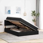 vidaXL Lit de Rangement avec matelas Noir 140 x 190 cm Velours