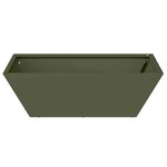 vidaXL Set de 5 jardinières en bol pour le jardin  en vert olive  dimensions 50x50x15 cm en acier.