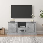 vidaXL Meuble TV gris béton 100x35 5x45 cm bois d'ingénierie