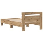 vidaXL Lit avec lumières LED Chêne artisanal 75x190 cm Bois d'ingénierie