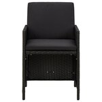 vidaXL Mobilier à dîner de jardin et coussins 9Pièces Résine tressée Noir