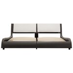 Vidaxl cadre de lit gris et blanc similicuir 160 x 200 cm