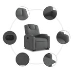 vidaXL Fauteuil inclinable électrique gris foncé tissu